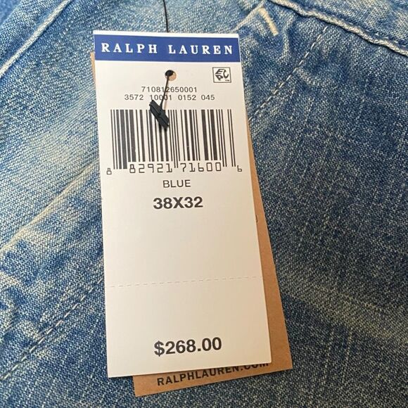 Polo Ralph Lauren Relaxed Straight Distress Repaired Carpenter Jeans 38x32 (c) - Picture 12 of 12